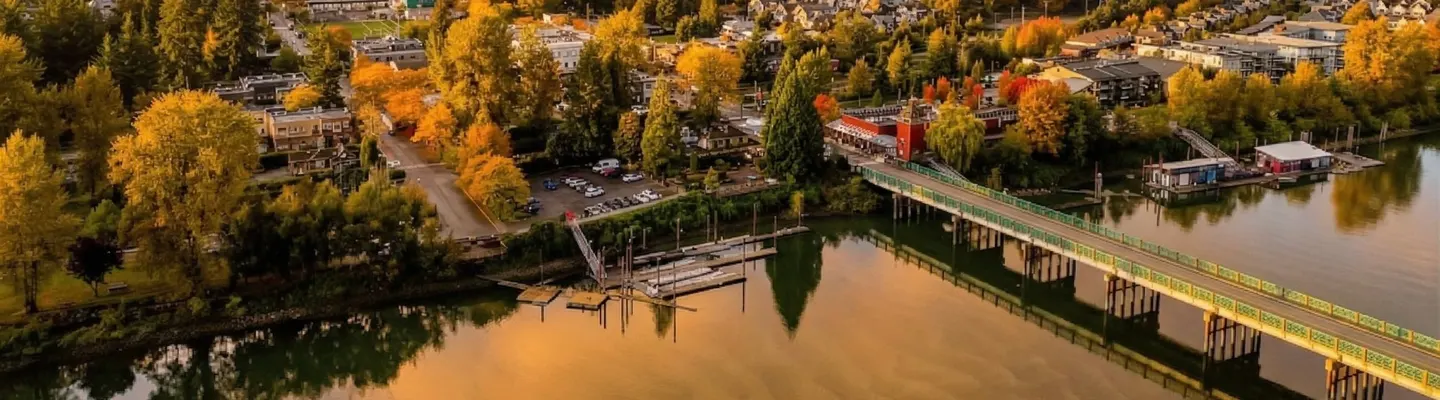 Fort Langley at golden hour, the heritage village on the Fraser River.