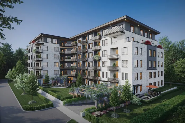 Artist’s rendering of Guildford The Greatest 2 from the rear, with the six-storey building beside a landscaped courtyard and lawn